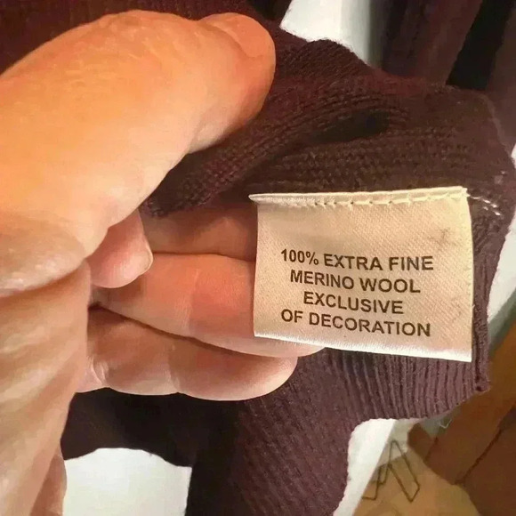 Tailorbyrd Sweater Large Men Tan 100% Merino Wool 1/4 Zip Made in Italy - Picture 4 of 5